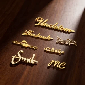Custom Luggage Clothing Metal Label Tag Accessories DIY Hollow Letter Label with Roll Shape Waterproof