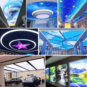 Custom Luminous Ceiling Stretch Soft Film LED Light Box IP65 UV Translucent Membrane for Bar Restaurant Shop Mall
