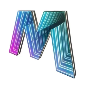 Custom Luminous Resin Lettering LED 3D Infinite Mirror Lettering Logo Back Luminous Abyss Lettering