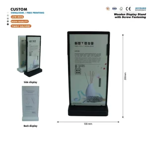 Custom Luxury Acrylic T Type Desk Sign Holder 100x200mm for Hotel Reception Exhibition Counter Display OEM