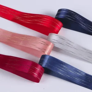 Custom Luxury Ribbon Silk Satin Woven Edge 1/16 7/8 1 2 Inch Width Ribbon With Your Own Logo