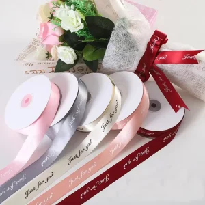 Custom Made 100% Polyester Satin Ribbon Printed Logo for Gift Packaging and Wedding Decorations Eco Friendly