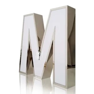 Custom Made Acrylic Luminous Characters LED Outdoor Advertising Signs Resin Mini Characters Stainless Steel Door Signs DC