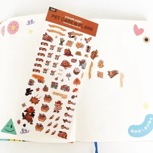 Custom Matte Finish Clear Transparent Pvc Vinyl Sticker Sheet for Planner Decoration
