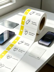 Custom Matte Laminated Dust Removal Stickers Waterproof Coated Paper Screen Protector Cleaner Labels for Phone Packaging