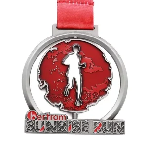 Custom Medal Factory Custom Hollow Runner Figure Medal for Sunrise Run Event Souvenir Commemorative Award