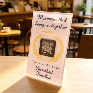 Custom Menu Table Signs Clear Printed Durabel Acrylic Qr Code Stand