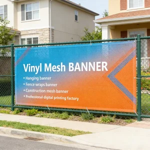 Custom Mesh Banner Hanging Roadside Large Size Digital Print Heavy Duty Tarpaulin PVC Fence Mesh Advertising Banner