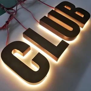 Custom Metal Backlit Signs Logo LED Illuminated Sign Board LED Light Letters For Business Barbershop Jewelry Store