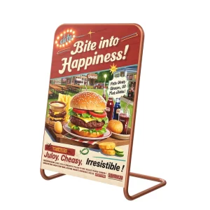 Custom Metal Billboard Display Stand Publication Display Rack for Restaurants
