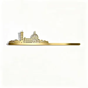 Custom Metal Bookmarks Brass Hollow Cut Classic Artistic Architectural Design Creative Gift Engraved Lettering Logo Personalized