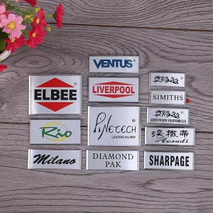 Custom Metal Crafts Aluminum Plate with Etching Engraving Logo Nameplate for Machinery Nameplates