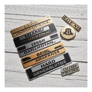 Custom Metal Label Sign Laser Engraved Badge Brass Plaque Anodized Aluminum Logo Name Plate Tag Etched Stainless Steel Nameplate