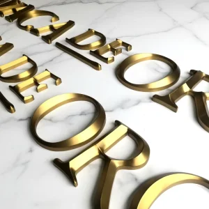 Custom Metal Letter Signs Aluminum Stainless Steel LED Non Illuminated Plug Powered Manual Control for Office Car Decoration