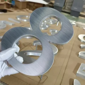 Custom Metal Letters 3D Logo Sign Stainless Steel Brushed Modern Signboard for Car Company Store Outdoor Wall Mount IP65