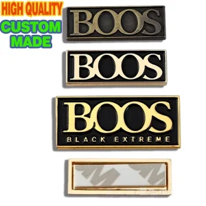 Custom Metal Logo Plate High Quality Zinc Alloy Brand Name Tags with 3M Adhesive for Furniture Luxury Bags Sports Equipment