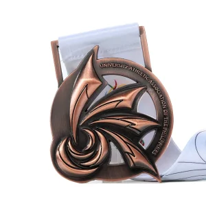 Custom Metal Medals Sports Hollow Zinc Alloy Antique Copper Plated Embossed Logo Letter Design Finisher Medal