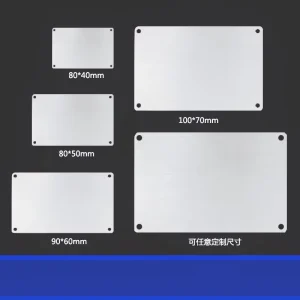 Custom Metal Nameplate for Countertop Display Coolers with Rating Data and Stainless Finish