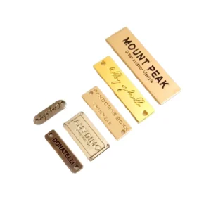 Custom Metal Oval Logo Garment Label Die Cast Metal Plate Letter Logo for Sports Accessories
