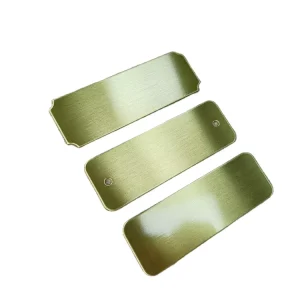 Custom Metal Sign Waterproof Brass Nameplate Brush Blank Surface with Adhesive for Furniture