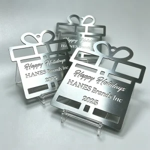Custom Metal Souvenir Hollow Out Design Metal Etching Process Engraved Nameplate for Merch Brand Nameplates