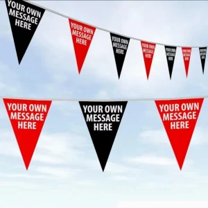 Custom Mini Hanging Digital Print Flags Custom Print Triangle Flag with logo Custom Print Bunting Flags