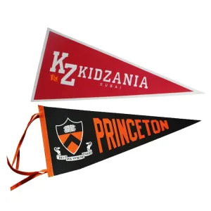 Custom Mini Size Triangle Wool Felt Pennants Printing Felt Wall Flag
