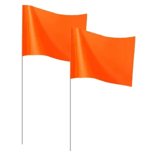 Custom Mini Vinyl Digital Printing Waterproof Portable 15 Inch Stainless Steel Wire Marking Stake Flag