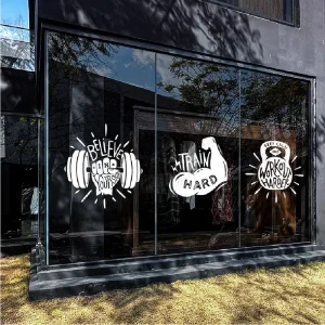 Custom Minimalist English Static Cling Glass Door Stickers High End Decorative Decals for Coffee Shops and Restaurants
