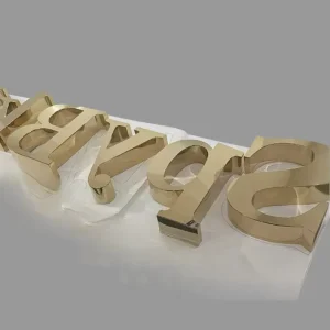 Custom Mirror 3D Logo Letter Stainless Steel Electronic Sign for Company Hospital Park Advertising Direction