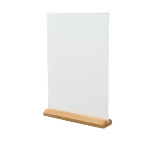 Custom Modern Eco Friendly Tabletop Stand Plastic T Shaped Sign Holder with Base Easy Assembly