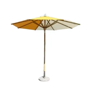 Custom Modern Wooden Grain Outdoor Sun Umbrella Waterproof Garden Parasol with Aluminum Frame Beach Courtyard Park Advertising
