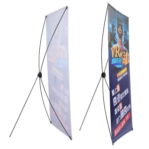 Custom Modern X shaped Folding Plastic Banner Stand with CMYK Digital Printing for Corporate Advertising