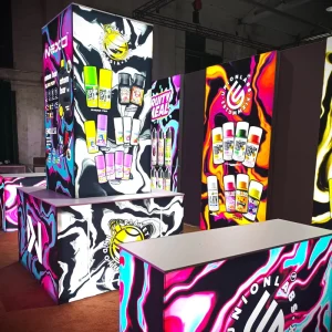Custom Modular Frameless LED Light Box Aluminum Fabric with LED Backdrop for Exhibition Display Advertising Booth Stand