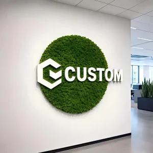 Custom Moss Logo Sign Reindeer Moss Wall Decor Wall Moss Office Sign Custom Moss Letters Moss Signage for Business