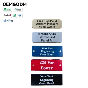 Custom Multi Color Metal Nameplates Engraved Text for Awards Equipment & Electrical Labeling