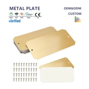 Custom Multi-Color Stainless Steel Nameplates Laser Cut & Plated for Advertising Awards Equipment & Electrical Labeling