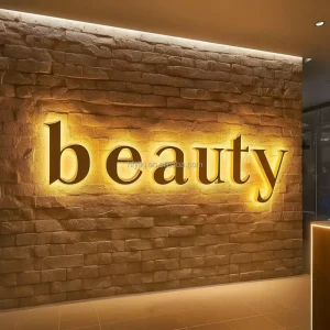 Custom Neon Waterproof Acrylic Business Signs for Companies Outdoor Back Lit LED Strips 3D Gold Chrome Letters with IP65 Rating
