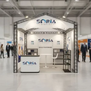 Custom New Design Reusable Expo Display Equipment Backdrop Aluminum Hanging Racks Clothing Exhibition Booth