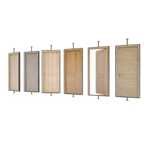 Custom New Design Wooden Door Display Racks Rotating Door Sample Frame Metal Display Stand for Showroom