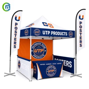 Custom OEM 3x6M Aluminum Frame Pop Tent Portable Counter Advertising Flags Trade Show Tent for Outdoor Exhibition Marketing