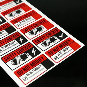Custom Oblong Safety Warning Stickers Waterproof Oil Proof PP Adhesive Labels for Shipping