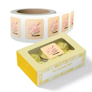 Custom Oil Proof Bakery Packaging Stickers Cake Box Labels Personalized Logo for Dessert Cupcake Cookie Packaging
