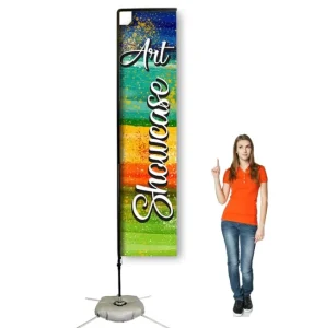Custom Outdoor 10ft Beach Flag Fabric Rectangle Banner Flag