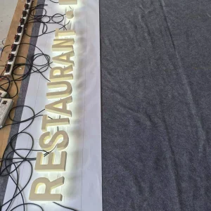 Custom Outdoor 30mm Thick Painted 316 Stainless Steel Backlit Lettering Signage for Display