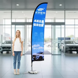 Custom Outdoor 5ft 3m 5m Polyester Aluminum Flagpole Heat Transfer Printed Feather Flags Promotional Events Business Flag