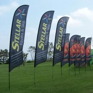 Custom Outdoor Advertising Banner Beach Flag Promotional Flags & Banners Barber Shop Feather Wing Flag