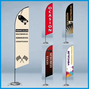 Custom Outdoor Advertising Banners Teardrop and Feather Style Beach Flags Made from Polyester