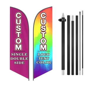 Custom Outdoor Advertising Exhibitions Double Sides Sublimation Printed Flying Teardrop Beach Flags Feather Flag