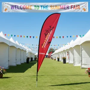 Custom Outdoor Advertising Feather Banner Sign Swooper Flag Kit for Beach Events Polyester & Fiberglass